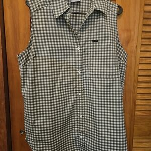 Columbia Black and White Checkered Button Down Shirt